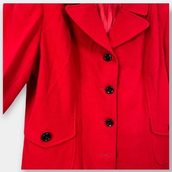 EUC Red Cashmere Blend Jacket Blazer Size 14 - Picture 3 of 5